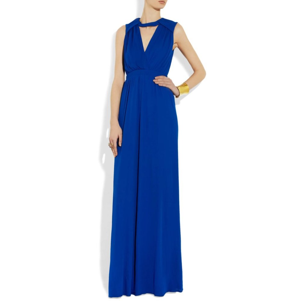 NWT Issa Royal Blue Cutout Crepe Gown